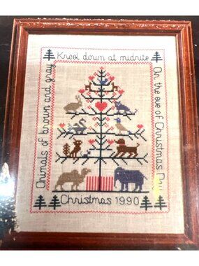 RARE Animals Christmas Cross-Stitch Pattern By Schoolroom Samplings SC-14